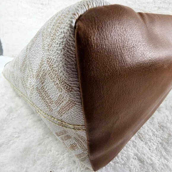 LIZ AND CO Signature Logo Faux Leather Top Snap Tote Shoulder Shopper Bag - Picture 7 of 13